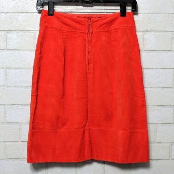VINTAGE Miss Pat Corduroy A-Line Orange Skirt XS - Picture 4 of 6